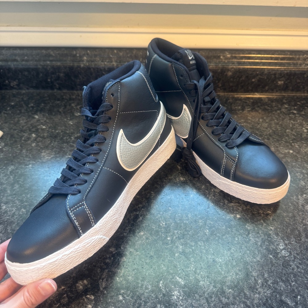 Nike SB Zoom Blazer Mid Mason Silva Dark Obsidian Silver DZ7260-400 Mens 9.5